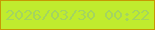 文字の大きさ：5、枠の色：c69904、背景の色：c0ec2e、文字の色：a4d55f 無料ブログパーツのブログ時計