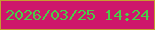 文字の大きさ：1、枠の色：c69c30、背景の色：ce166b、文字の色：4acd48 無料ブログパーツのブログ時計