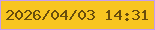 文字の大きさ：1、枠の色：c69cf0、背景の色：f8c521、文字の色：694d0c 無料ブログパーツのブログ時計