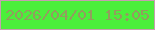 文字の大きさ：1、枠の色：c69eb0、背景の色：4bef3b、文字の色：939d5e 無料ブログパーツのブログ時計