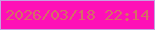 文字の大きさ：1、枠の色：c6a0e0、背景の色：fe10b7、文字の色：d56e66 無料ブログパーツのブログ時計