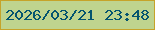 文字の大きさ：1、枠の色：c6a32a、背景の色：bfd48f、文字の色：04546f 無料ブログパーツのブログ時計