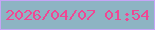 文字の大きさ：4、枠の色：c6a5f7、背景の色：8db4c3、文字の色：f04793 無料ブログパーツのブログ時計