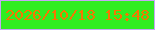文字の大きさ：5、枠の色：c6a6f6、背景の色：30ed21、文字の色：f77501 無料ブログパーツのブログ時計