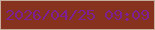 文字の大きさ：4、枠の色：c6ac9b、背景の色：86321f、文字の色：7c1f91 無料ブログパーツのブログ時計