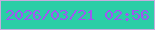 文字の大きさ：5、枠の色：c6adde、背景の色：2bcea6、文字の色：a155f2 無料ブログパーツのブログ時計