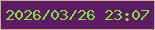 文字の大きさ：2、枠の色：c6b28c、背景の色：5e1a65、文字の色：7ce834 無料ブログパーツのブログ時計