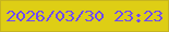 文字の大きさ：1、枠の色：c6b420、背景の色：dece15、文字の色：6e4afc 無料ブログパーツのブログ時計