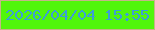 文字の大きさ：5、枠の色：c6b488、背景の色：51f60b、文字の色：3c9ed7 無料ブログパーツのブログ時計