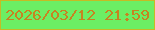 文字の大きさ：4、枠の色：c6bb24、背景の色：6cee64、文字の色：c78321 無料ブログパーツのブログ時計