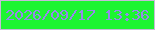 文字の大きさ：5、枠の色：c6bbd7、背景の色：1df531、文字の色：9589eb 無料ブログパーツのブログ時計