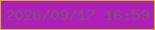 文字の大きさ：1、枠の色：c6bc16、背景の色：ae1eb8、文字の色：835075 無料ブログパーツのブログ時計
