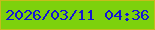 文字の大きさ：1、枠の色：c6bc1c、背景の色：7dd10c、文字の色：1414d6 無料ブログパーツのブログ時計