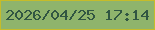 文字の大きさ：1、枠の色：c6bc29、背景の色：8fb46c、文字の色：315642 無料ブログパーツのブログ時計
