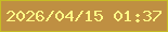 文字の大きさ：3、枠の色：c6bd23、背景の色：bf8f42、文字の色：fefa86 無料ブログパーツのブログ時計