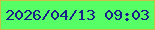 文字の大きさ：5、枠の色：c6c145、背景の色：55ff65、文字の色：1a208a 無料ブログパーツのブログ時計
