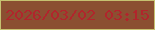 文字の大きさ：2、枠の色：c6c170、背景の色：8b4f31、文字の色：b1252c 無料ブログパーツのブログ時計