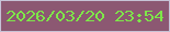 文字の大きさ：4、枠の色：c6c2d6、背景の色：8c5872、文字の色：7ee749 無料ブログパーツのブログ時計