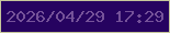 文字の大きさ：1、枠の色：c6c69b、背景の色：260360、文字の色：755299 無料ブログパーツのブログ時計