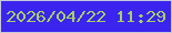 文字の大きさ：2、枠の色：c6c7d8、背景の色：3a24ee、文字の色：a6cf67 無料ブログパーツのブログ時計