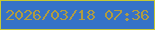 文字の大きさ：2、枠の色：c6c934、背景の色：3672c7、文字の色：b09c41 無料ブログパーツのブログ時計