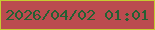 文字の大きさ：1、枠の色：c6cb31、背景の色：bb4b4f、文字の色：256033 無料ブログパーツのブログ時計