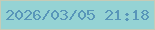 文字の大きさ：3、枠の色：c6cbb6、背景の色：95d3d4、文字の色：5896b9 無料ブログパーツのブログ時計