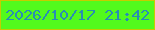 文字の大きさ：4、枠の色：c6cc00、背景の色：52fa1d、文字の色：288eb3 無料ブログパーツのブログ時計