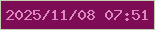 文字の大きさ：5、枠の色：c6ceb0、背景の色：7d0b56、文字の色：da88be 無料ブログパーツのブログ時計