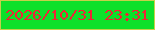 文字の大きさ：5、枠の色：c6d04a、背景の色：0ee02a、文字の色：f02336 無料ブログパーツのブログ時計