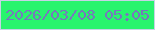 文字の大きさ：1、枠の色：c6d3e5、背景の色：28f46d、文字の色：7778bc 無料ブログパーツのブログ時計