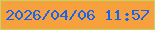 文字の大きさ：4、枠の色：c6d45f、背景の色：f6a13e、文字の色：1464f0 無料ブログパーツのブログ時計