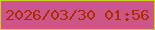 文字の大きさ：1、枠の色：c6d522、背景の色：cb5687、文字の色：a92d01 無料ブログパーツのブログ時計