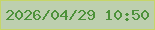 文字の大きさ：4、枠の色：c6d568、背景の色：bdcfaf、文字の色：4d913a 無料ブログパーツのブログ時計