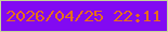 文字の大きさ：2、枠の色：c6d598、背景の色：820af2、文字の色：e76e1b 無料ブログパーツのブログ時計