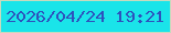 文字の大きさ：1、枠の色：c6dabe、背景の色：1ae4e9、文字の色：2e52bd 無料ブログパーツのブログ時計