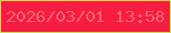 文字の大きさ：1、枠の色：c6db51、背景の色：f71d40、文字の色：fd5f78 無料ブログパーツのブログ時計