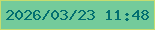 文字の大きさ：4、枠の色：c6dd6f、背景の色：74cb9b、文字の色：026f70 無料ブログパーツのブログ時計
