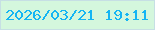 文字の大きさ：1、枠の色：c6dfe4、背景の色：d4f7dd、文字の色：15b5f3 無料ブログパーツのブログ時計