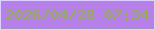 文字の大きさ：1、枠の色：c6e1e7、背景の色：b77fe8、文字の色：8ab63e 無料ブログパーツのブログ時計