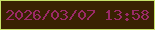 文字の大きさ：5、枠の色：c6e269、背景の色：392202、文字の色：9a2a67 無料ブログパーツのブログ時計