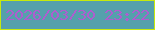 文字の大きさ：5、枠の色：c6e90d、背景の色：55a0ac、文字の色：ae5dcf 無料ブログパーツのブログ時計