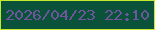 文字の大きさ：2、枠の色：c6ea2b、背景の色：0a533a、文字の色：6e559c 無料ブログパーツのブログ時計