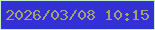文字の大きさ：4、枠の色：c6edcd、背景の色：3230d6、文字の色：a5a36d 無料ブログパーツのブログ時計