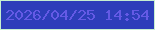 文字の大きさ：3、枠の色：c6efd0、背景の色：2d3eba、文字の色：645ae5 無料ブログパーツのブログ時計