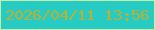 文字の大きさ：4、枠の色：c6f0a6、背景の色：26ccc4、文字の色：bab132 無料ブログパーツのブログ時計