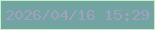 文字の大きさ：2、枠の色：c6f0c4、背景の色：72a4a1、文字の色：a1a0c2 無料ブログパーツのブログ時計