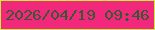 文字の大きさ：2、枠の色：c6f136、背景の色：f2287d、文字の色：395732 無料ブログパーツのブログ時計