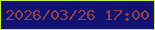 文字の大きさ：4、枠の色：c6f23d、背景の色：131272、文字の色：8d4349 無料ブログパーツのブログ時計