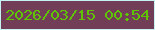文字の大きさ：3、枠の色：c6f2f4、背景の色：723d56、文字の色：5fc403 無料ブログパーツのブログ時計
